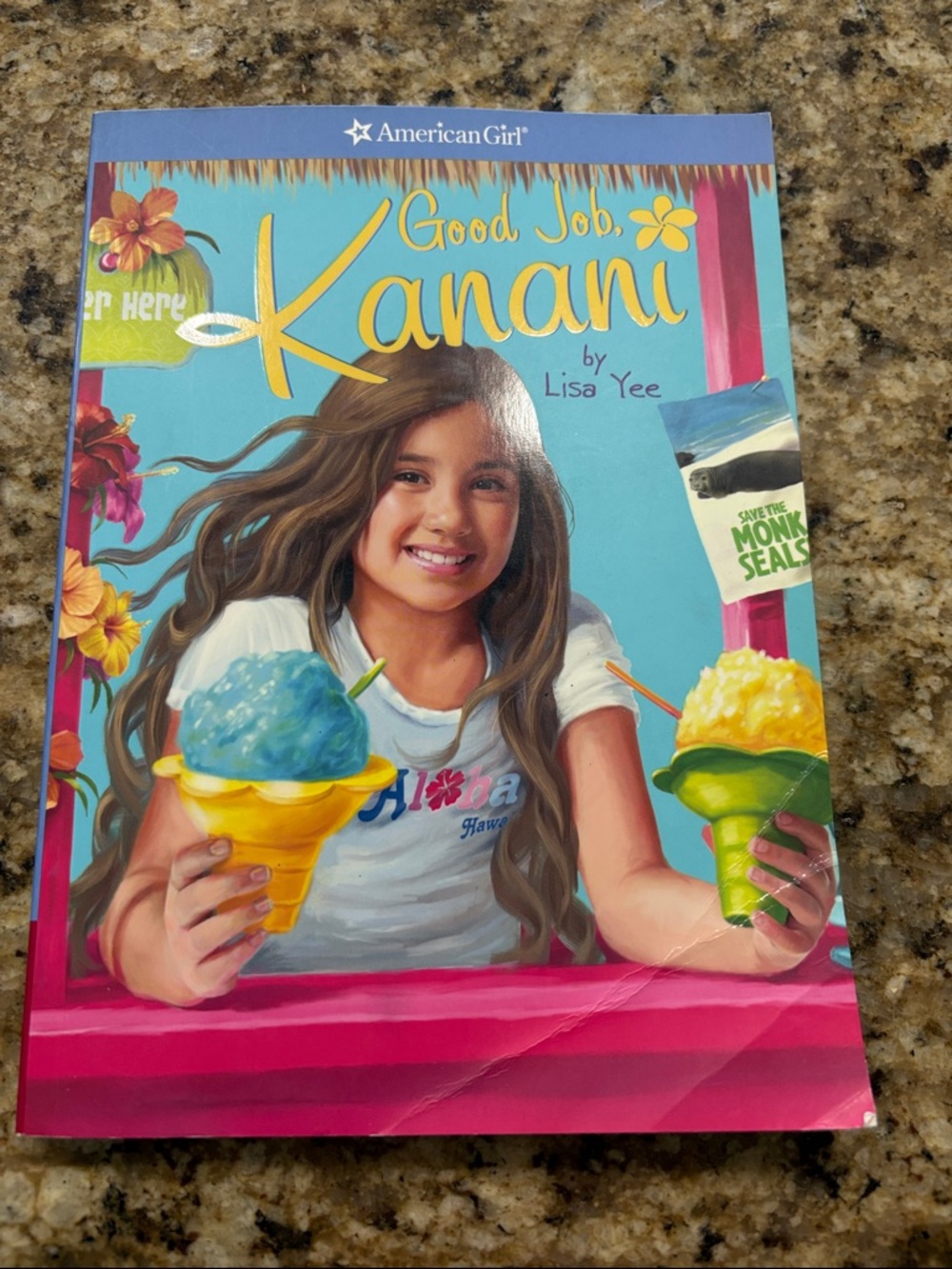 American Girl Kanani Book - Turquoise, Yellow & Pink Cover